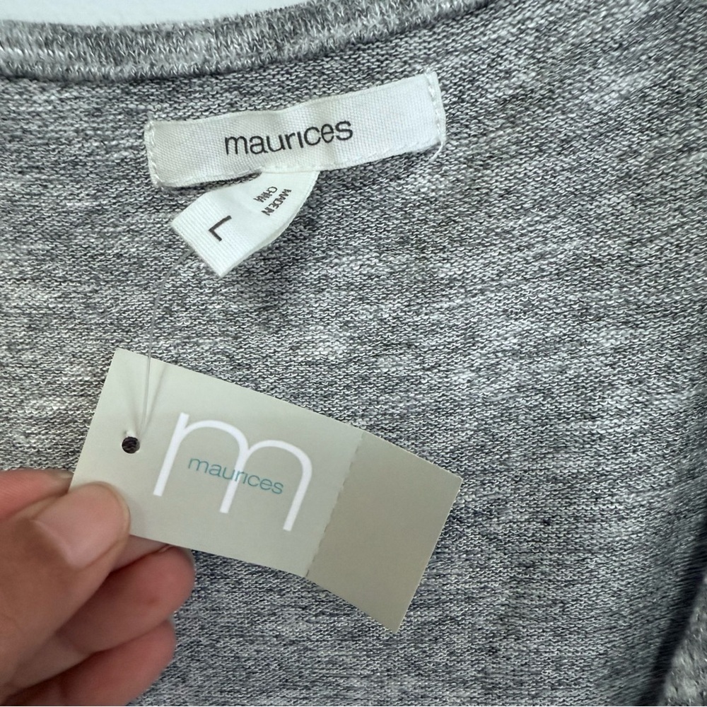 Maurices Gray Wrap Sheath Dress with Tortoise Ring Accent - Picture 6 of 7